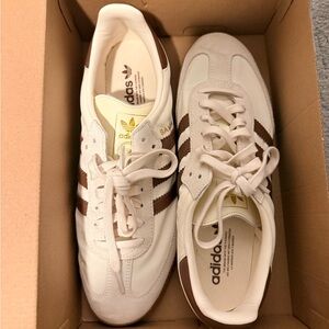 Adidas Samba White and Brown Trainers